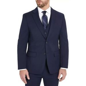 Tommy Hilfiger Mens Modern-Fit Chambray Navy‎ Weave Suit Separate Jacket 44 R